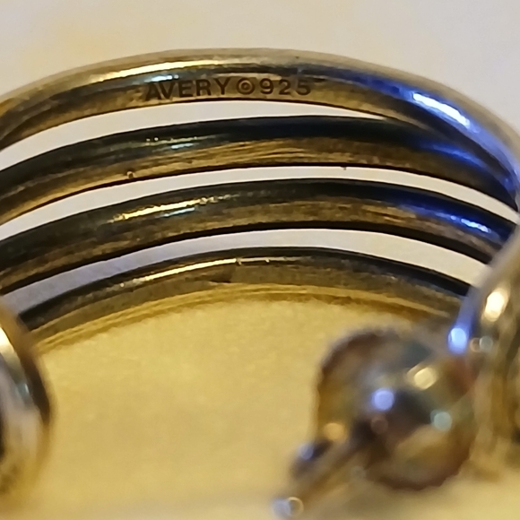 Retired James Avery Hammered Multi-Wire Hoop Ear Posts 1" Great Oxidation! - Picture 2 of 8